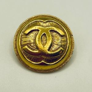 CHANEL Gold Tone Stamped Button 18 mm